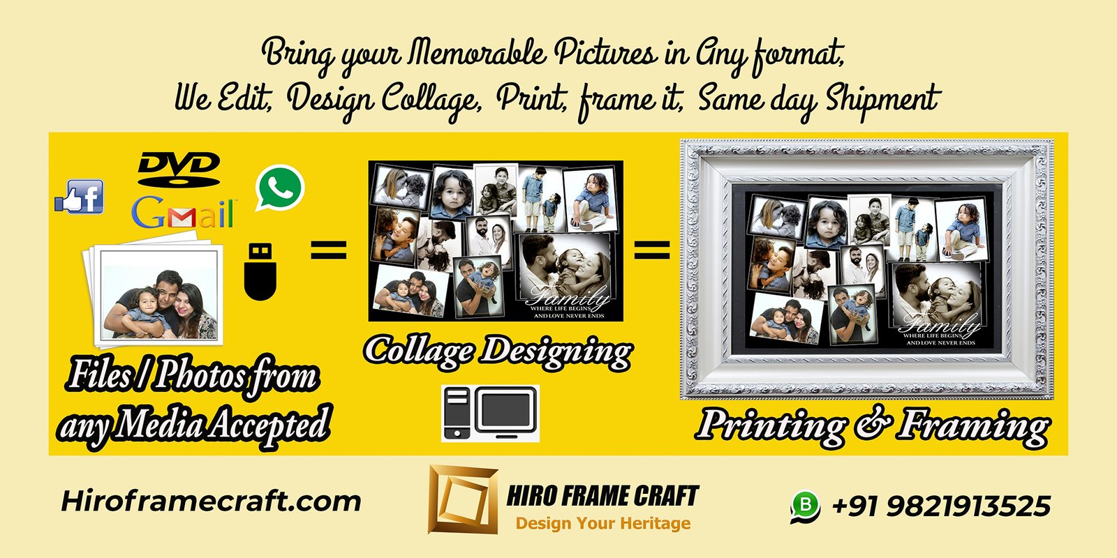 Custom Photo Collage & Framing Services in Chembur, Mumbai Hiro Frame Craft